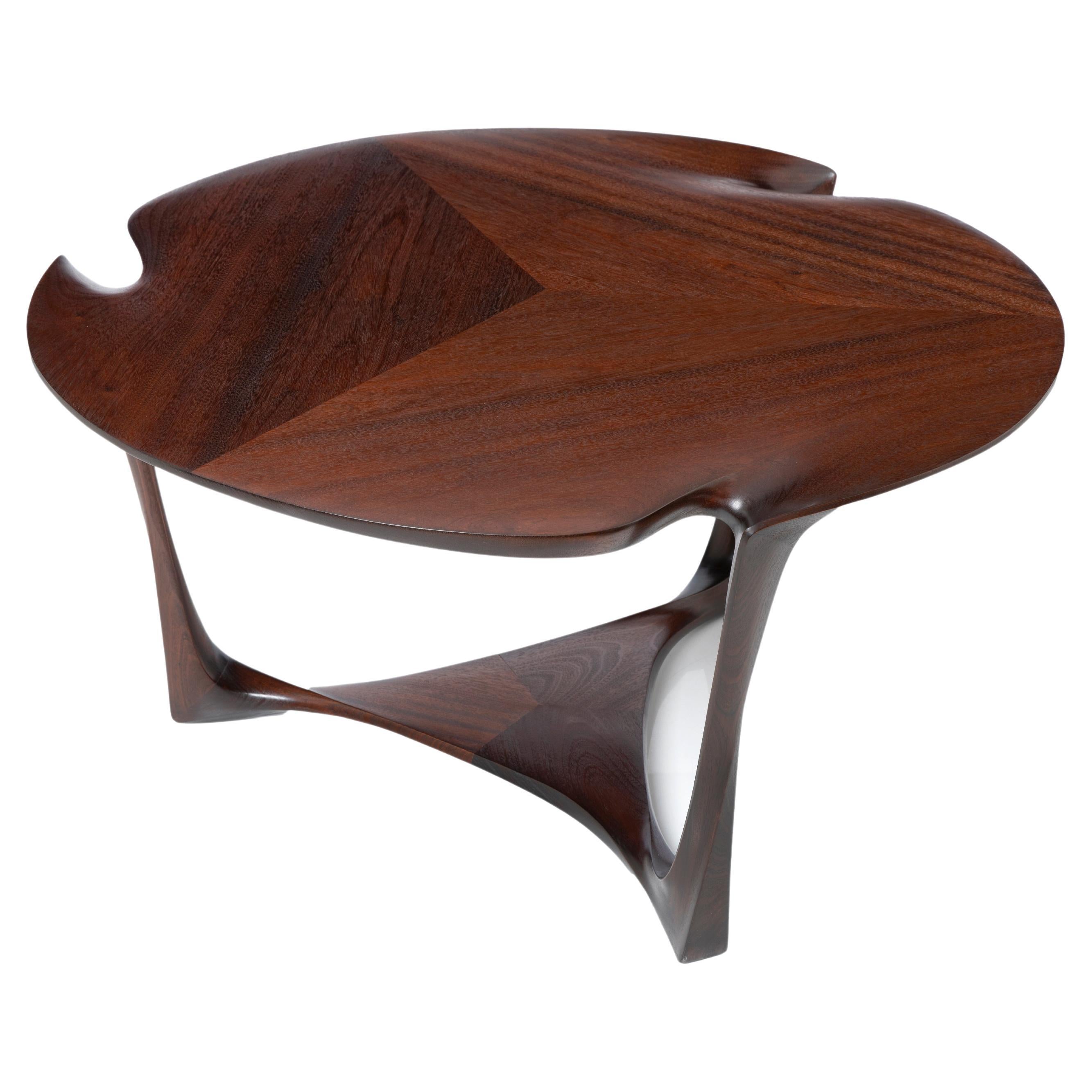 ANTONI TABLE A Modern take on Art Nouveau. Sloping legs, Carved, Collectible. For Sale