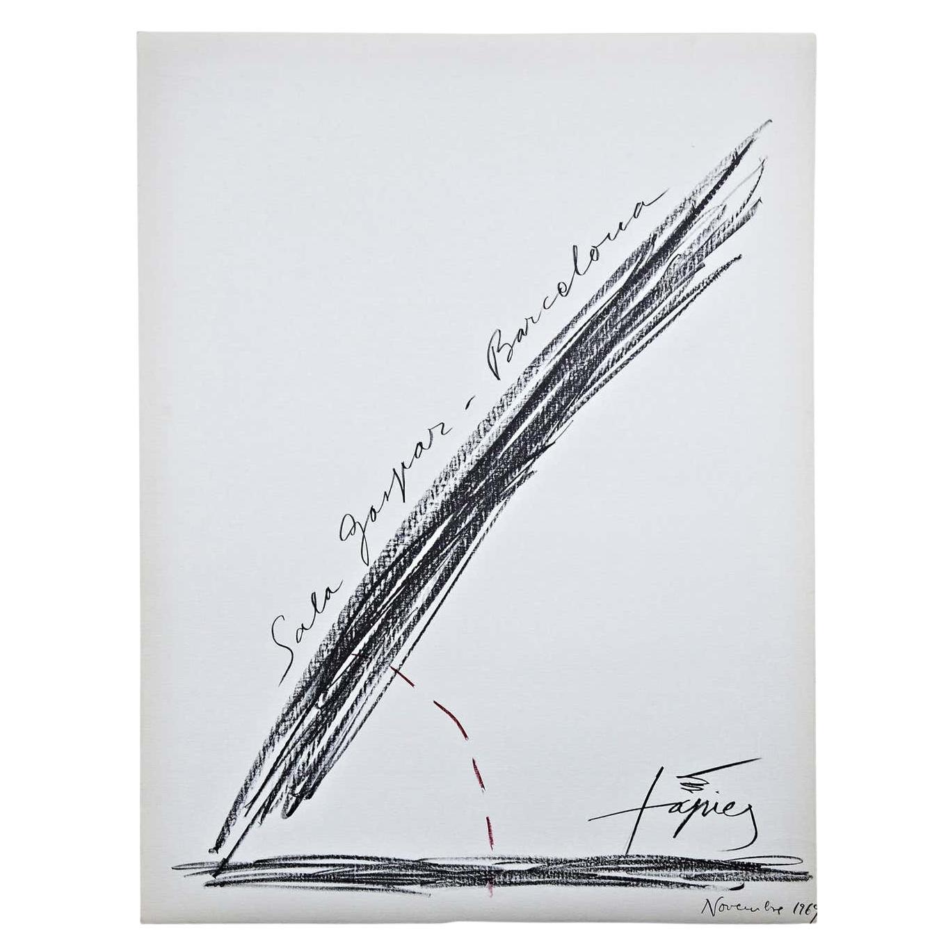 Antoni Tàpies Abstract Art Lithograph, Exibition, 1969
