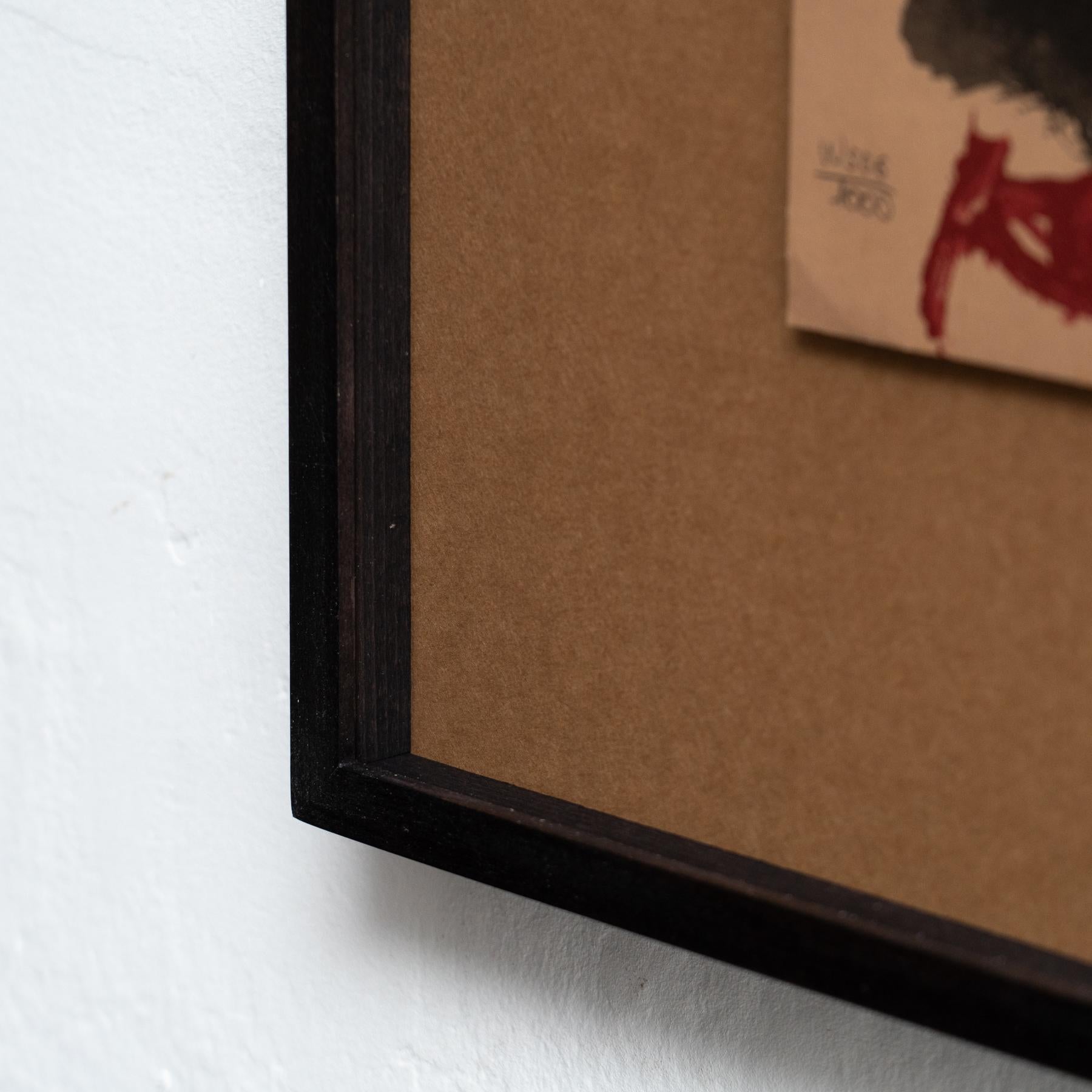 Antoni Tapies Litografía abstracta negra y roja enmarcada sobre papel, 1999 en venta 6