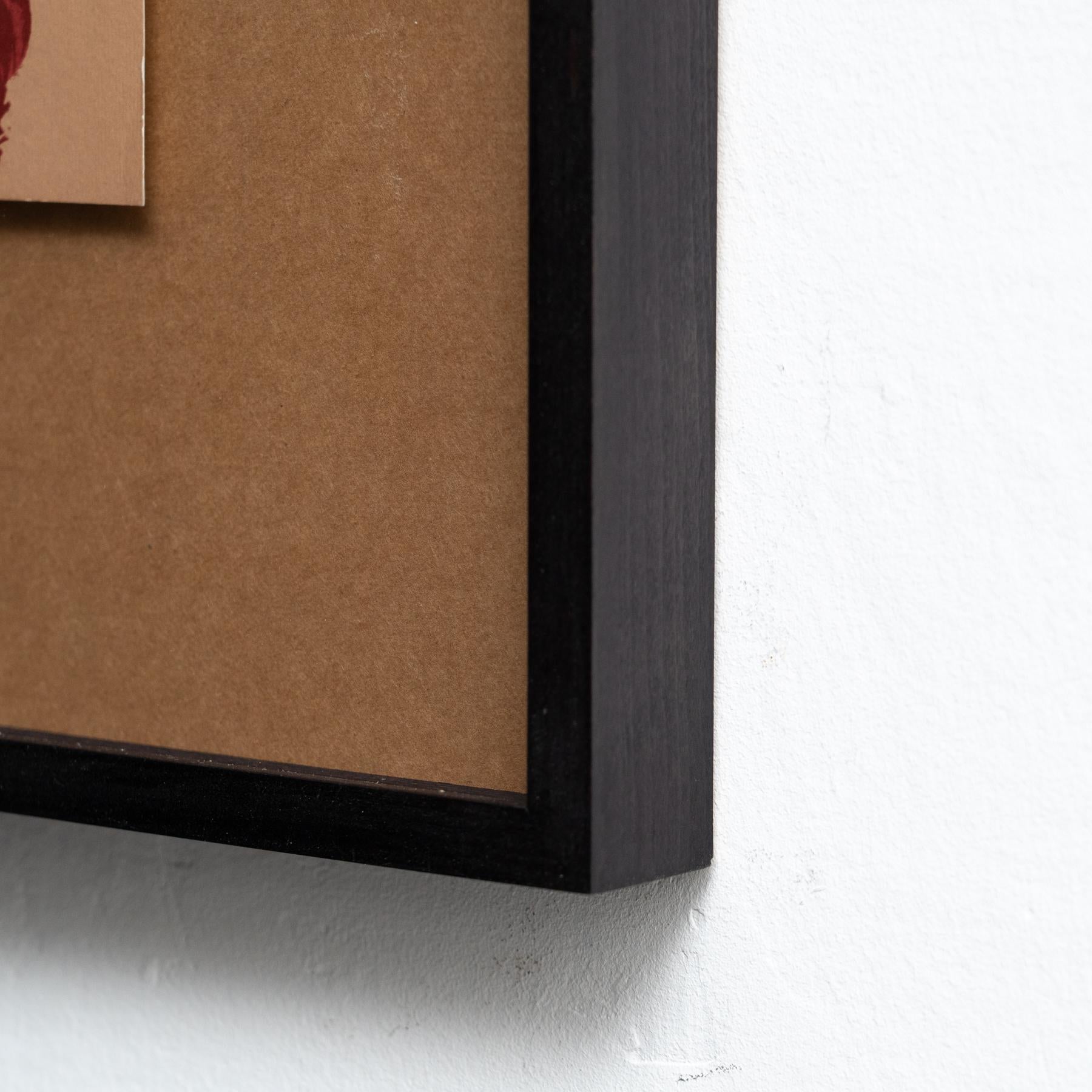 Antoni Tapies Litografía abstracta negra y roja enmarcada sobre papel, 1999 en venta 9