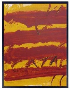 Antoni Tàpies Litografie a colori 16,5" H. x 12,5" L Arte astratta del Modern Century