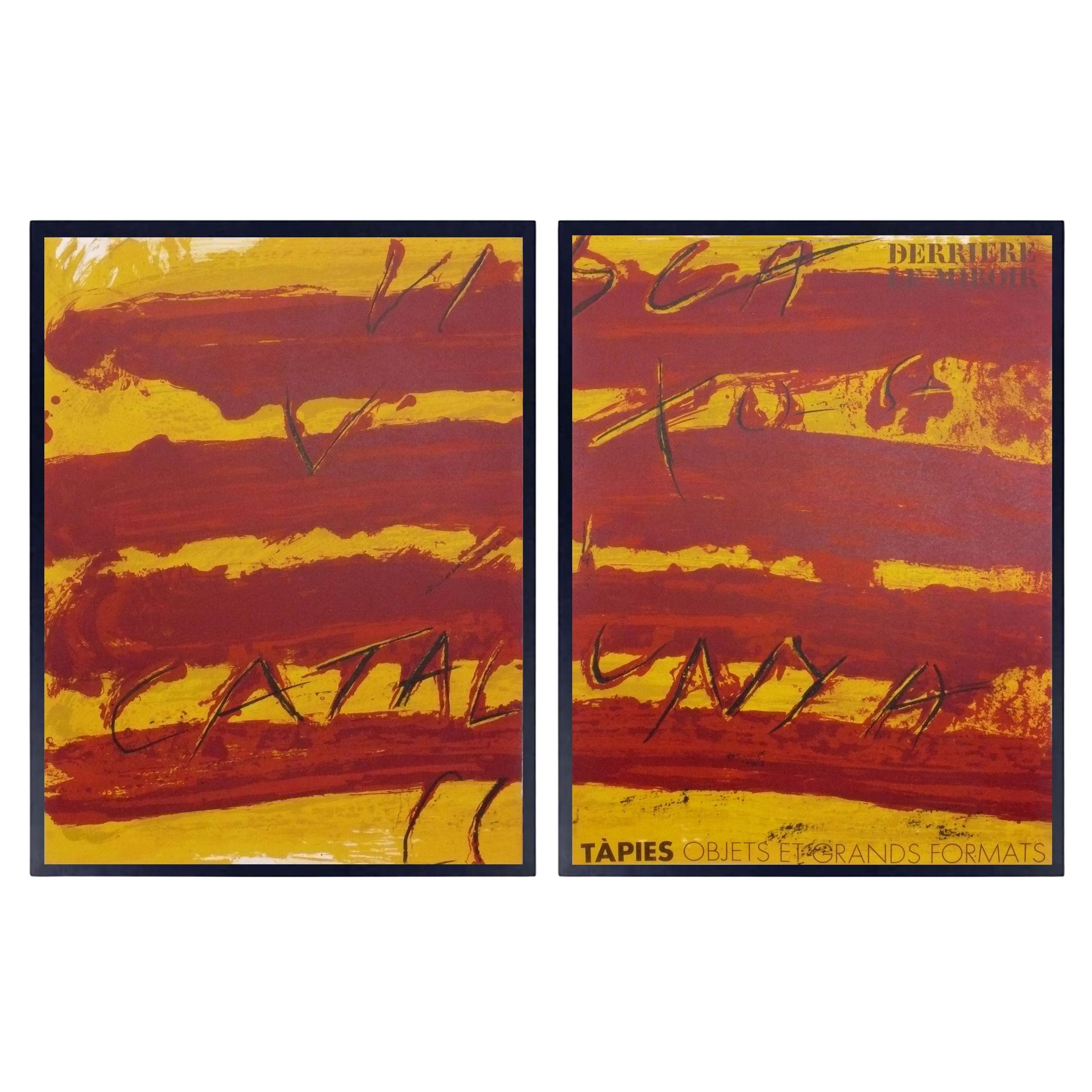 Antoni Tàpies Color Lithographs 16.5 "H x 12.5 "W Mid Century Modern Abstract Art