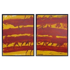 Antoni Tàpies Color Lithographs 16.5"H x 12.5"W Mid Century Modern Abstract Art
