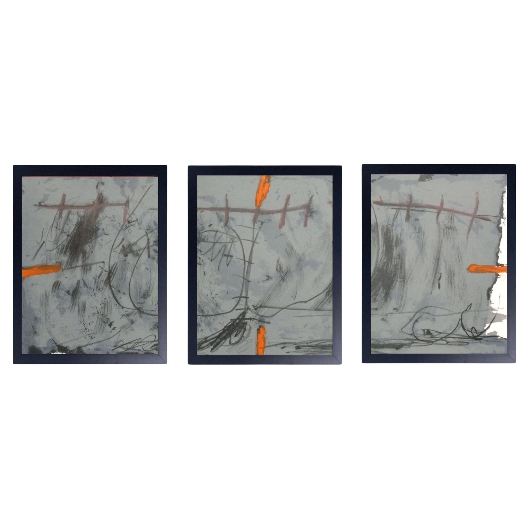 Antoni Tàpies Color Lithographs 18.5 "H x 14.5 "W Mid Century Modern Abstrakte Kunst