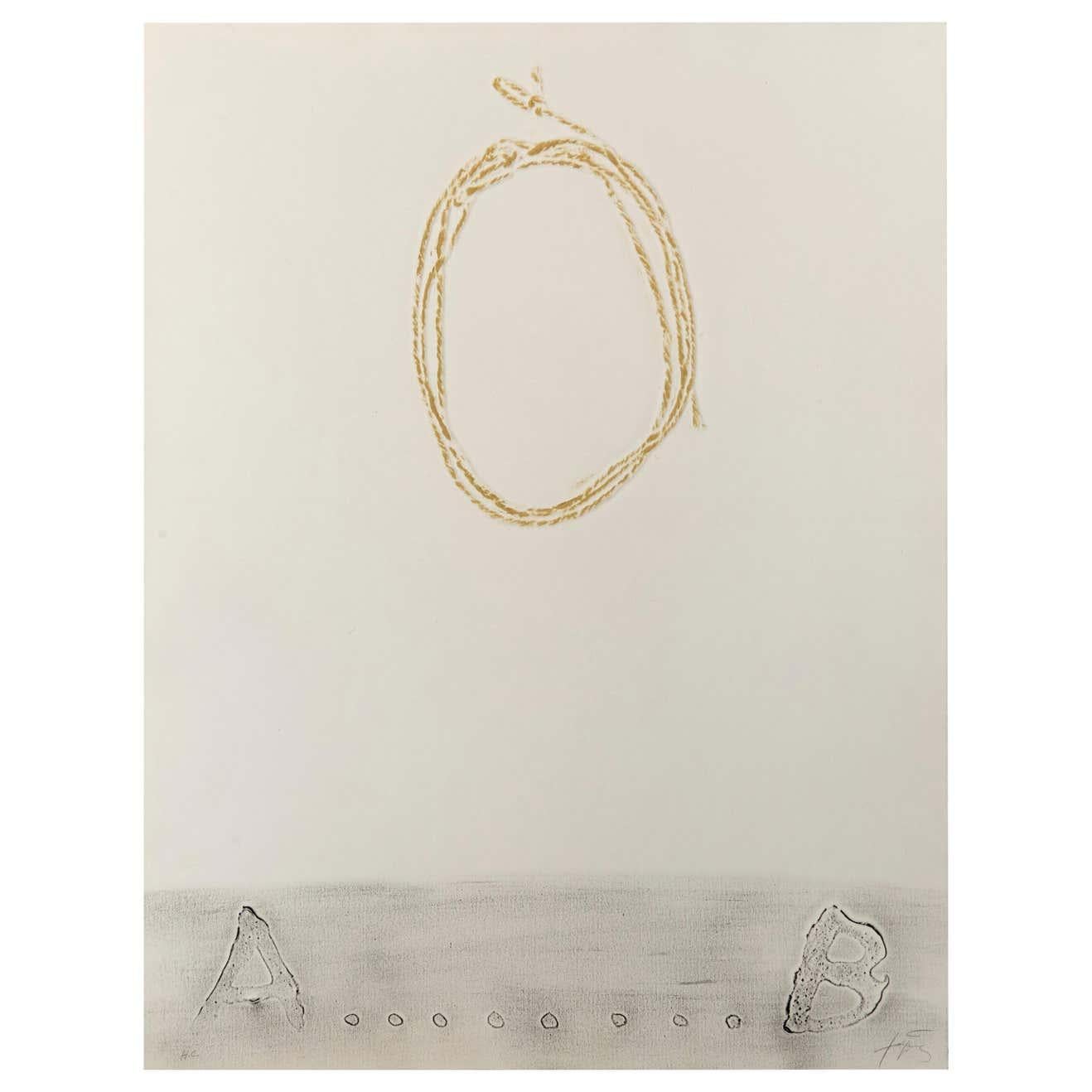 Late 20th Century Antoni Tàpies Etching Cordill, 1971 For Sale