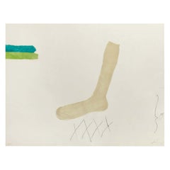 Antoni Tàpies Etching, Mitjó, 1971