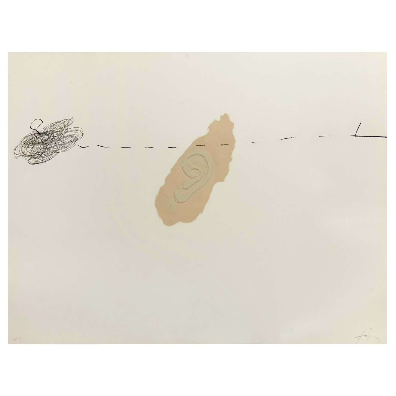 Antoni Tàpies Etching, Orella, 1971