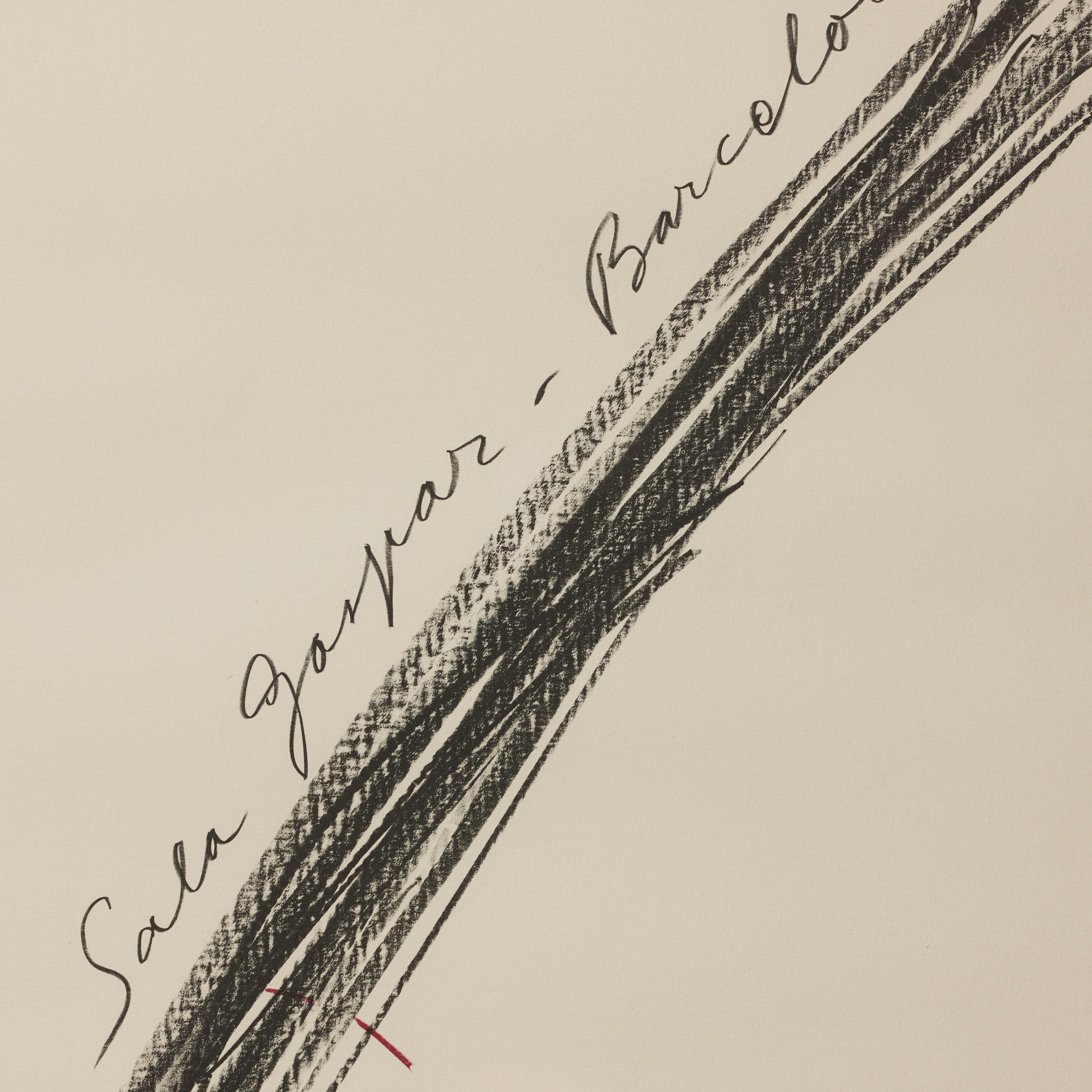 Antoni Tàpies Litografía de arte abstracto enmarcada, Exibición, 1969 Español en venta