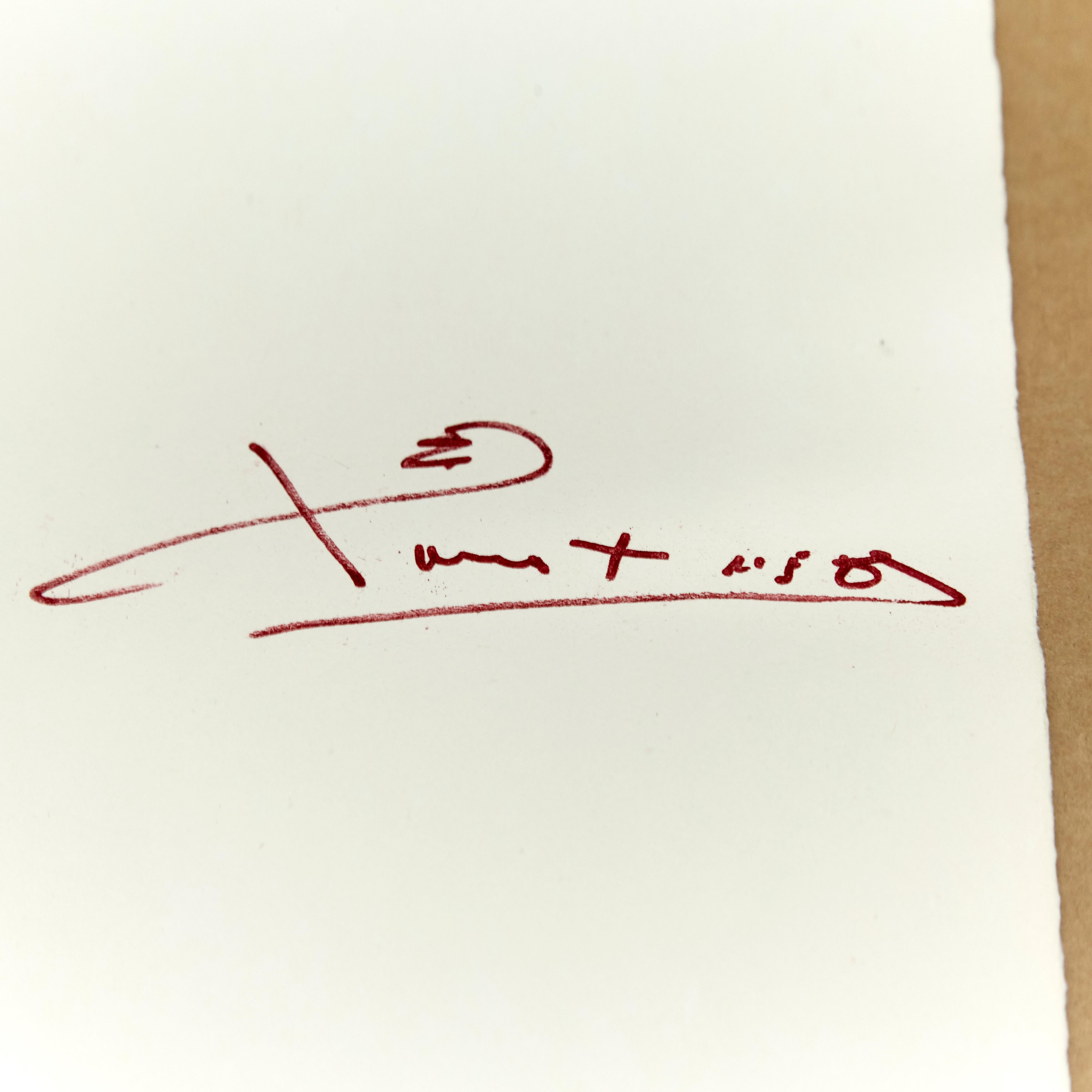 Paper Antoni Tàpies Hand Signed Etching, Lletra O, 1976