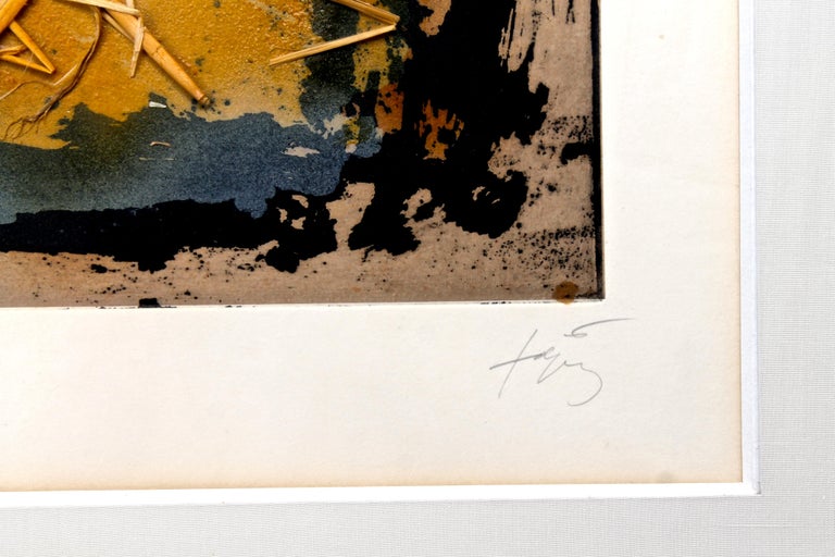 Antoni Tapies 'La Paille' 1969 Aquatint with Straw Collage For Sale at  1stDibs