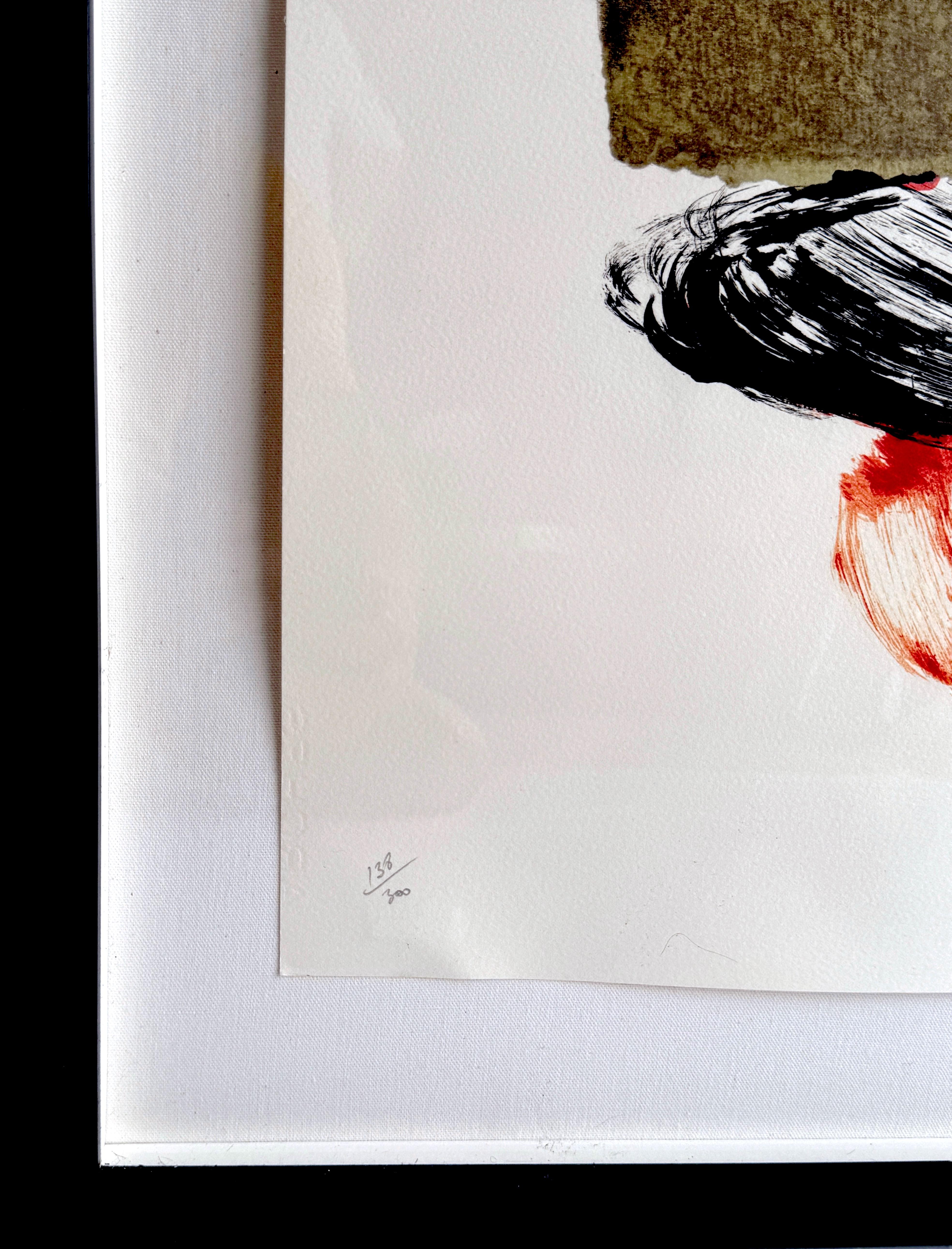 Moderne Lithographie Antoni Tapies en couleurs  Arrow