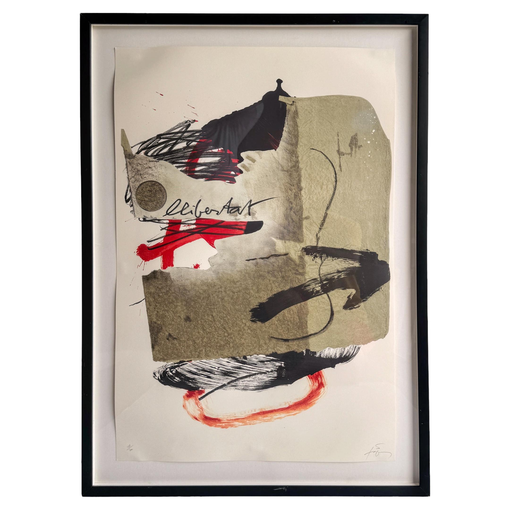 Antoni Tapies Lithograph in Colors  'Arrow' 138/300, 1988