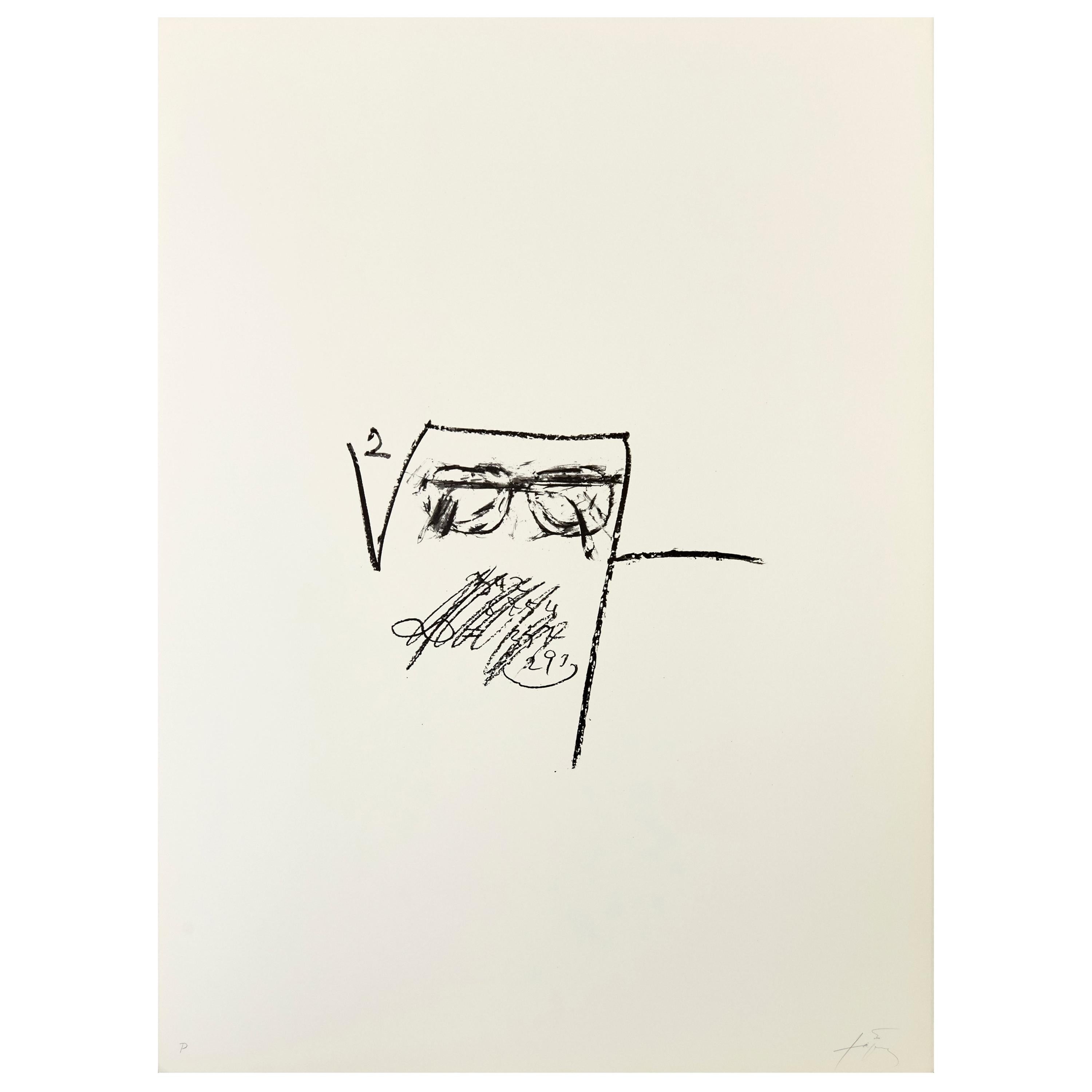 Antoni Tàpies Lithograph, Llambrec-6, 1975
