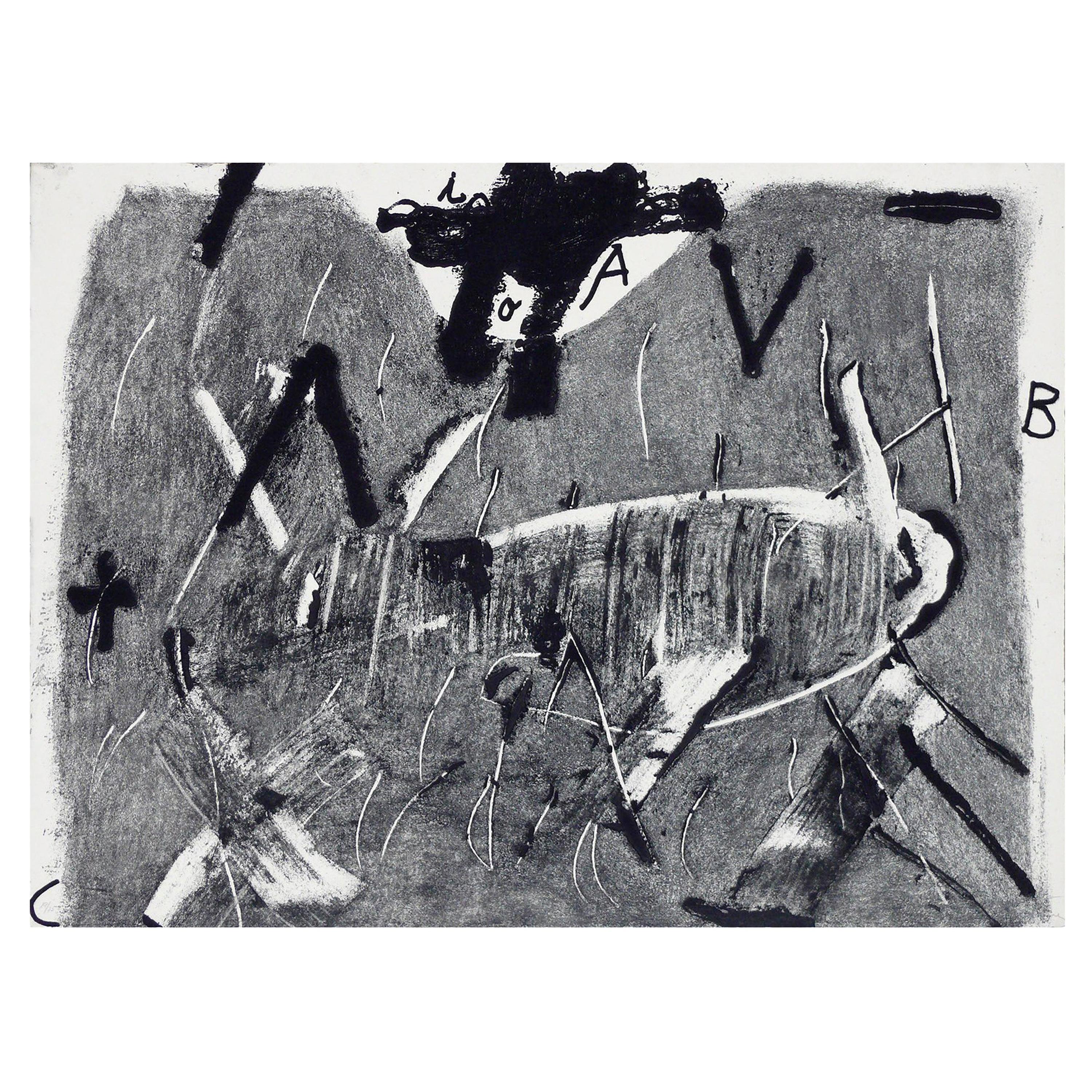 Antoni Tàpies "Lletres i Gris" Etching