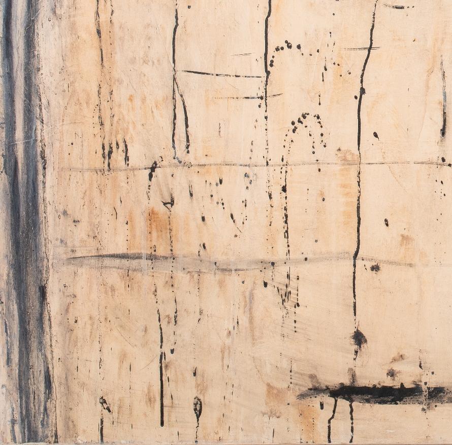 Antoni Tapies (Spanish, 1923-2012) manner abstract expressionism acrylic on canvas in black and white tones, apparently unsigned, unframed. In good condition. Wear consistent with age and use.
Dimensions: 35.5