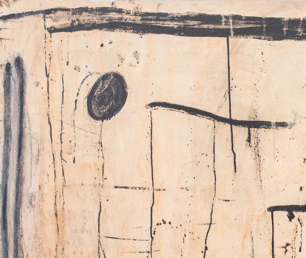 Antoni Tapies Manner Abstract Acrylic on Canvas In Good Condition For Sale In New York, NY