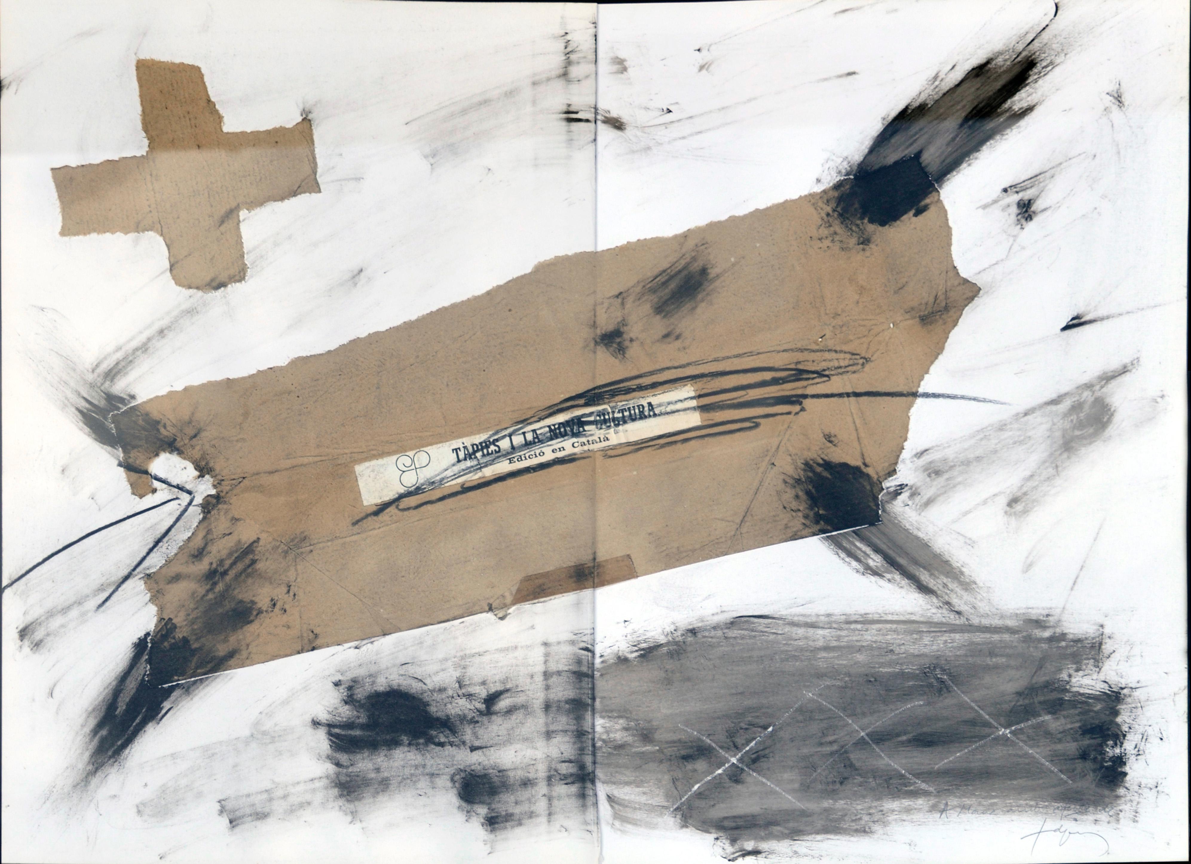 No title, Antoni Tàpies, 70's, Collage, ink, gouache on paper For Sale 1