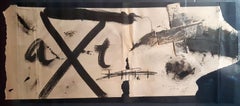No title - Ink, collage, waxes on paper by Antoni Tàpies, 1960's