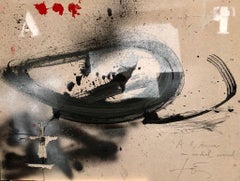ANTONI TAPIES -ORIGINAL ACRLYLIC -ABSTRACT - "A Y ROJO "