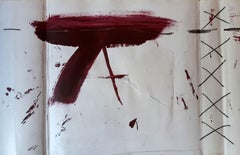 No title, Antoni Tàpies, 70's, Ink and gouache on paper