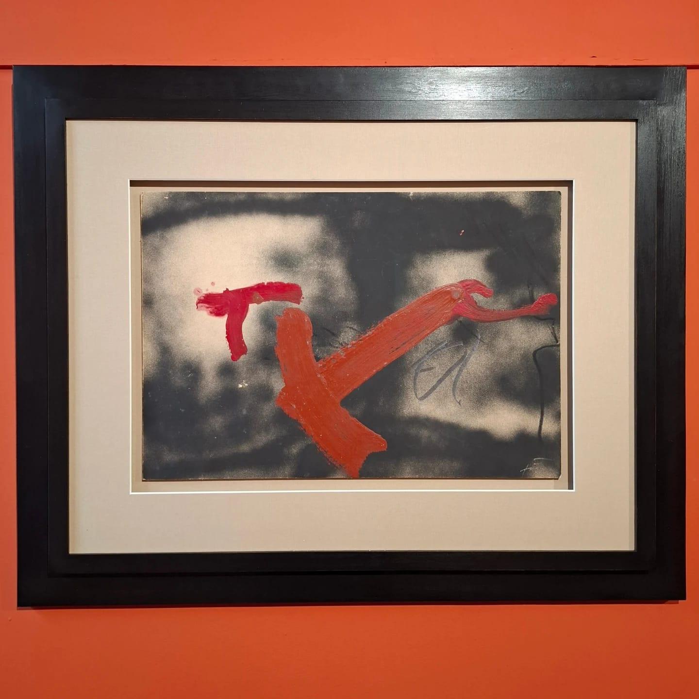 Abstract Painting Antoni Tàpies - Signes rogencs sobre nu