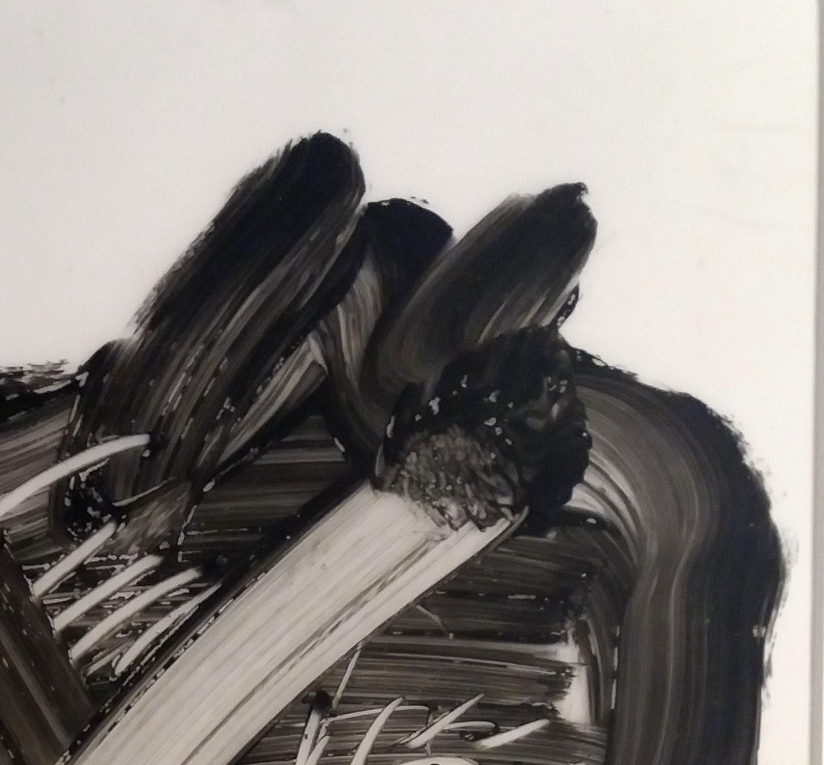 TAPIES Abstrakt auf Zeichnungspapier.  Schwarz und Weiß  Senkrecht (Grau), Abstract Painting, von Antoni Tàpies
