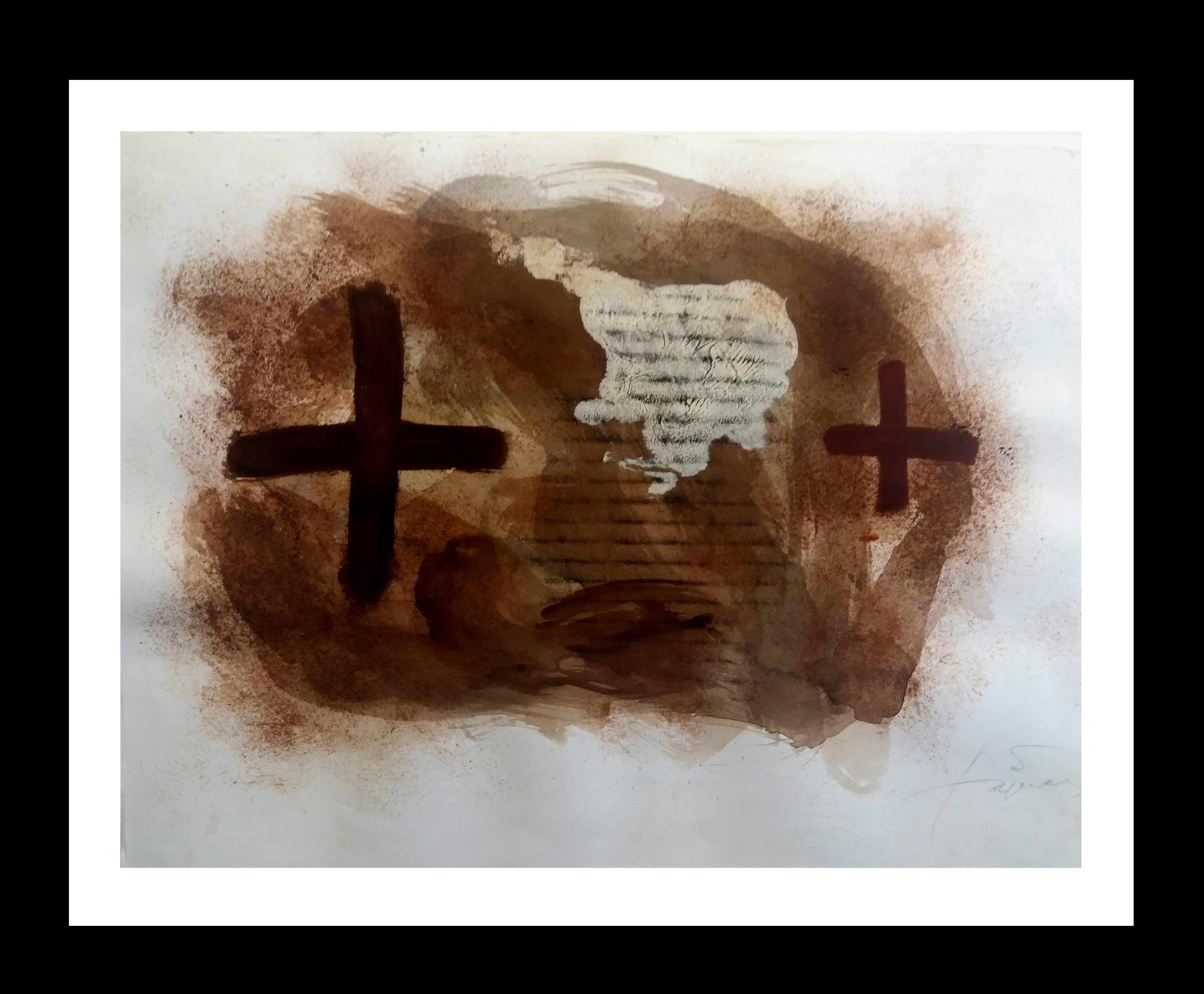 ACRYLIC PAINTING ON PAPER ORIGINAL.
Certificate Comisso Tapies

ANTONI TAPIES was the maximum representative of Spanish abstract art of the 20th century. His works are represented in museums and foundations around the world.
TÀPIES PUIG, Antoni