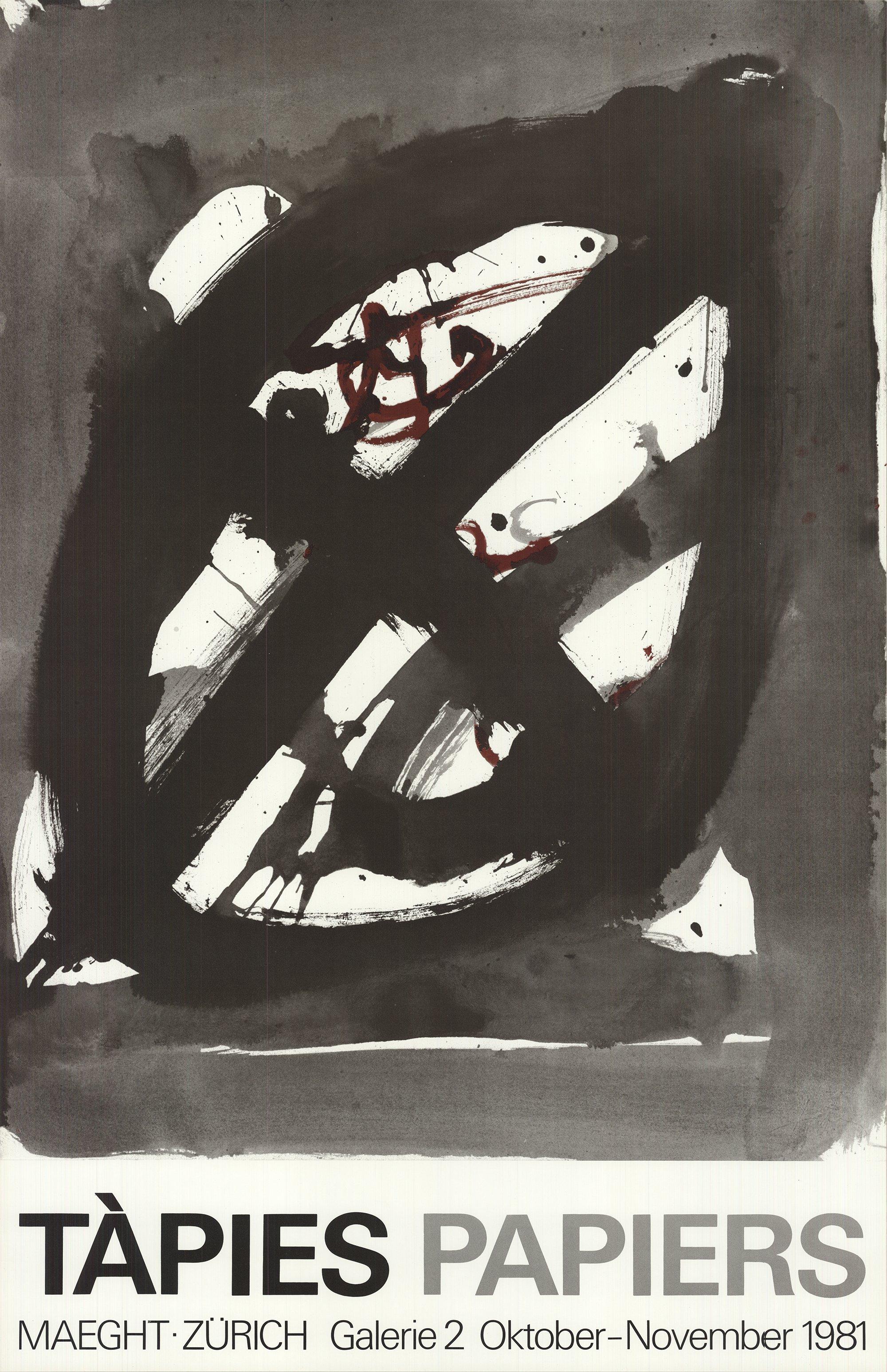 1981 After Antoni Tapies 'Papiers' First Edition - Print by Antoni Tàpies