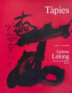 1990 After Antoni Tapies 'Black and Red, Galerie Lelong' Expressionism