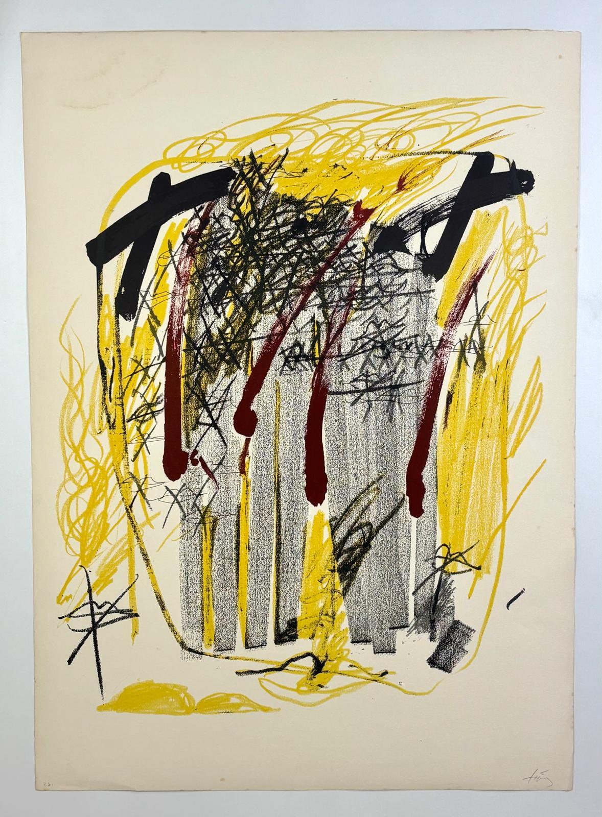 Abstract Print di Antoni Tàpies - "ALS MESTRES DE CATALUNYA",  1974.