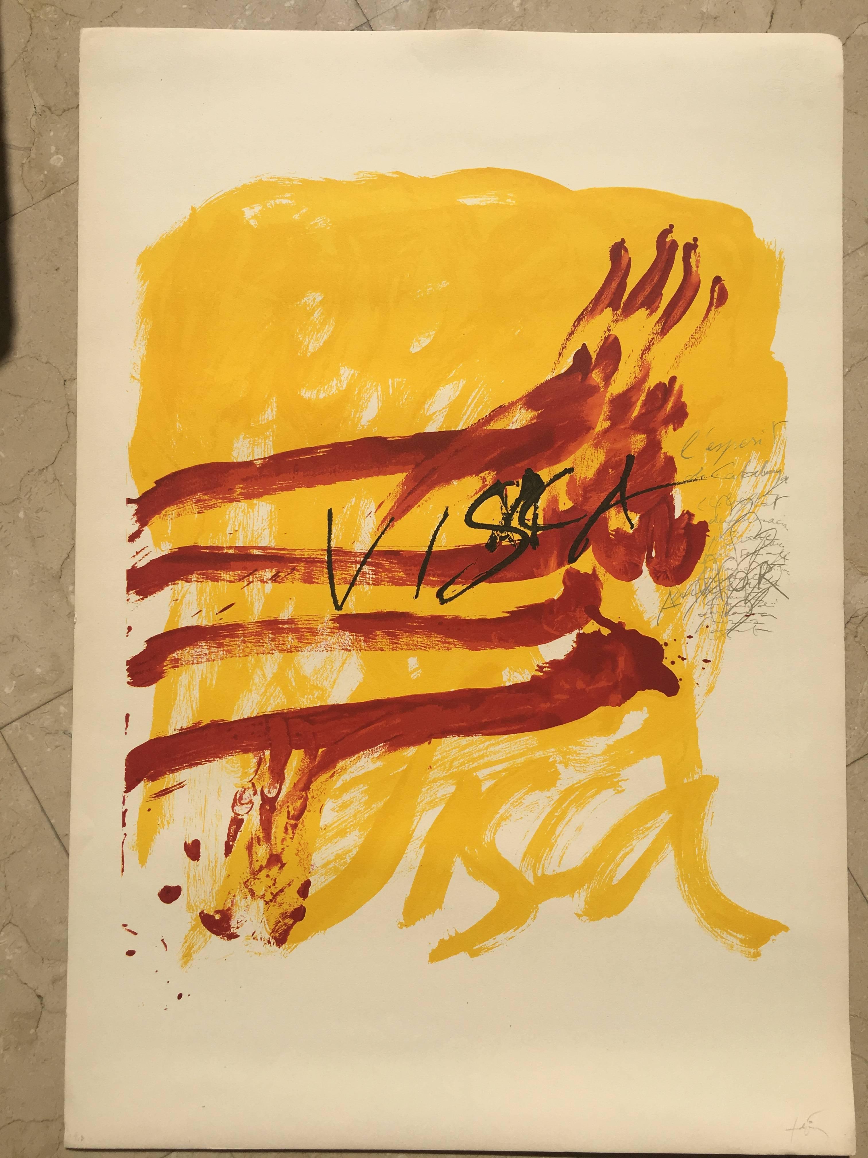 ANTONI TAPIES 175  Rojo  Amarillo  Vertical