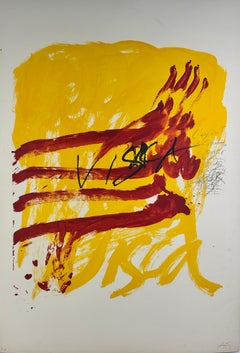 Antoni Tàpies “Als Mestres de Catalunya” Litografia in prova d’artista, firmata