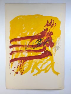 Antoni Tàpies “Als Mestres de Catalunya” Litografia in prova d’artista, firmata