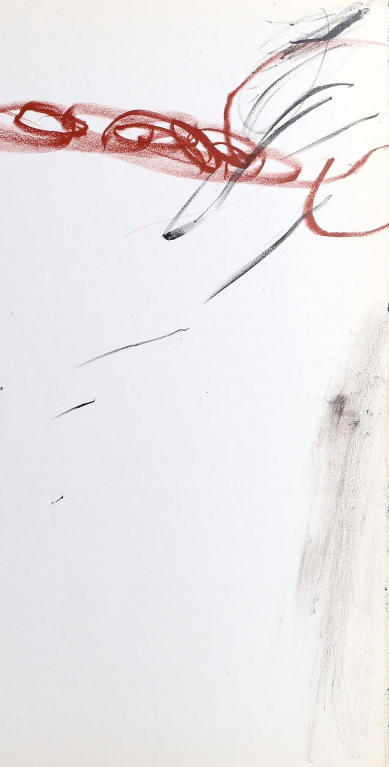 Antoni Tapies, Composition (Galfetti 83-86), Derrière le miroir - Gray Still-Life Print by Antoni Tàpies