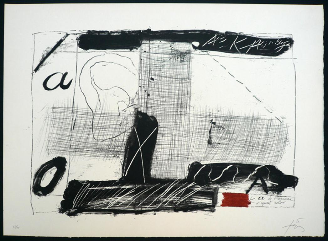 Antoni Tàpies Abstract Print - ANTONI TÀPIES Llambrec 2 Hand signed & numbered litho. Abstraction, contemporary