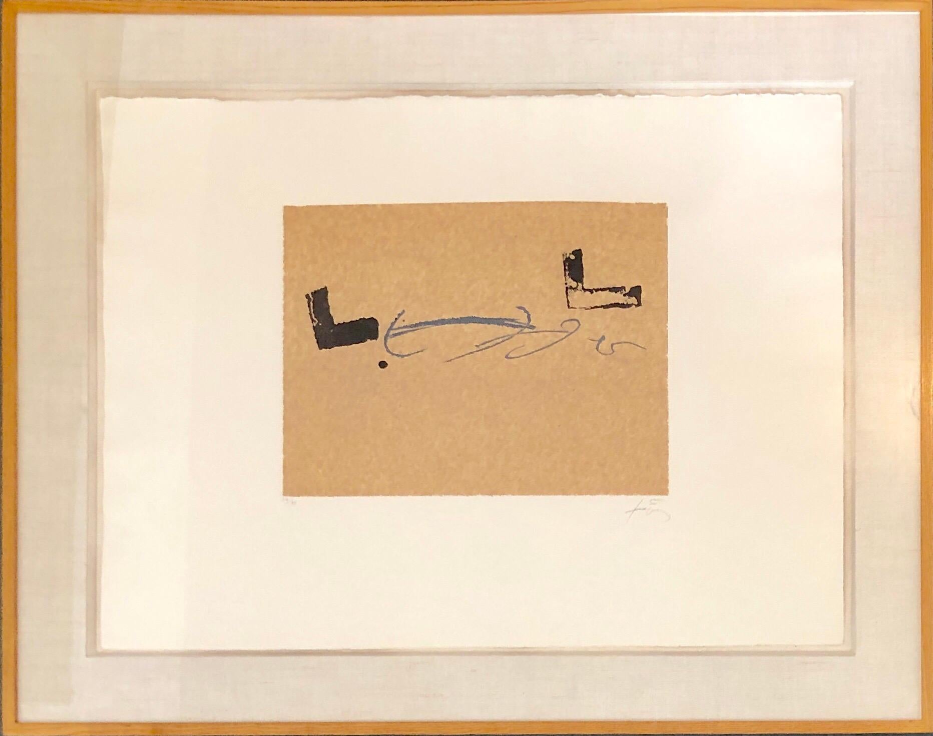 Antoni Tàpies Print - Antoni Tapies Post Modern Abstract Expressionist Aquatint 