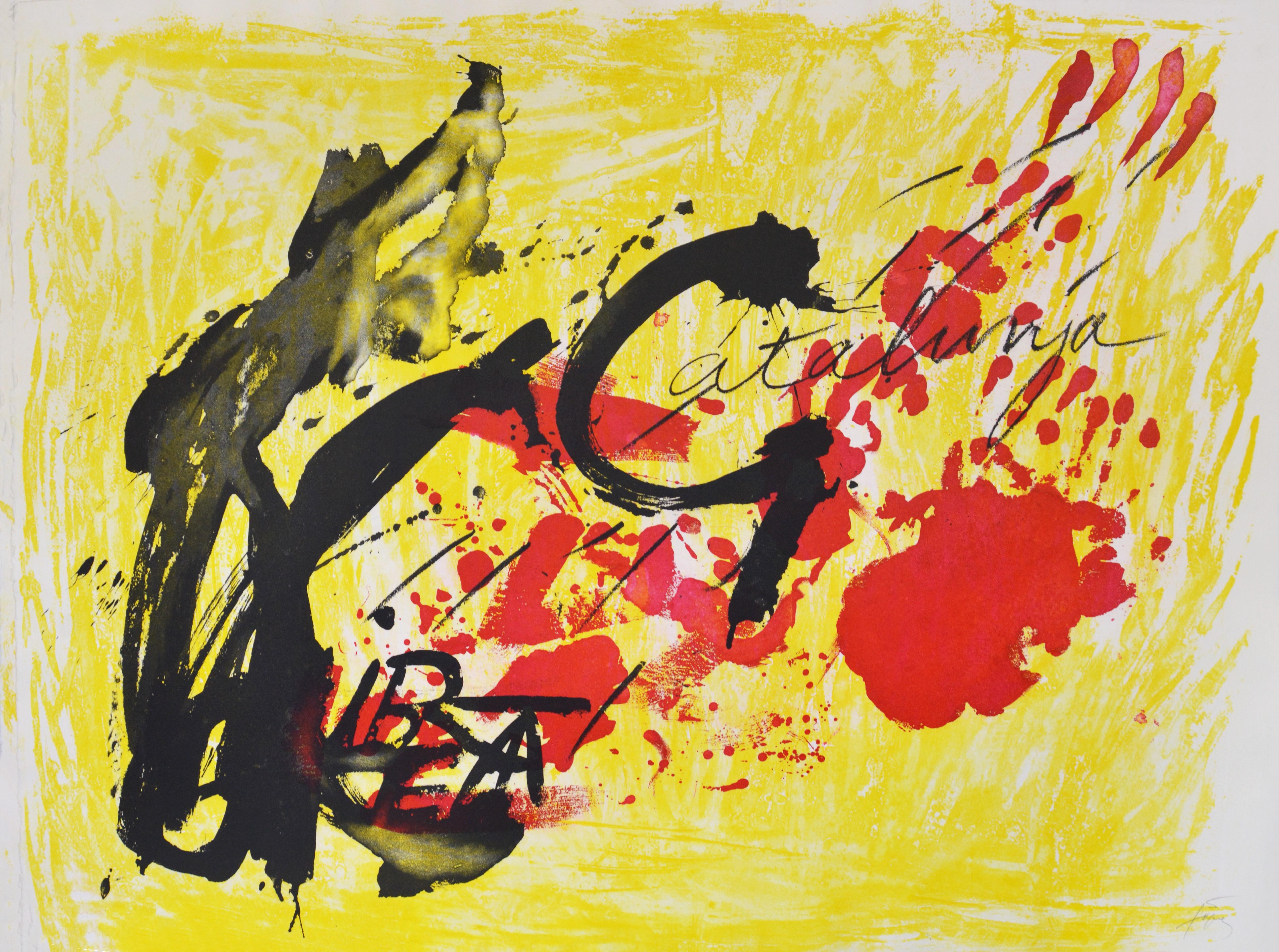Antoni Tàpies Abstract Print – Antoni Tapies, Suite Catalana, Tafel 4, 1971