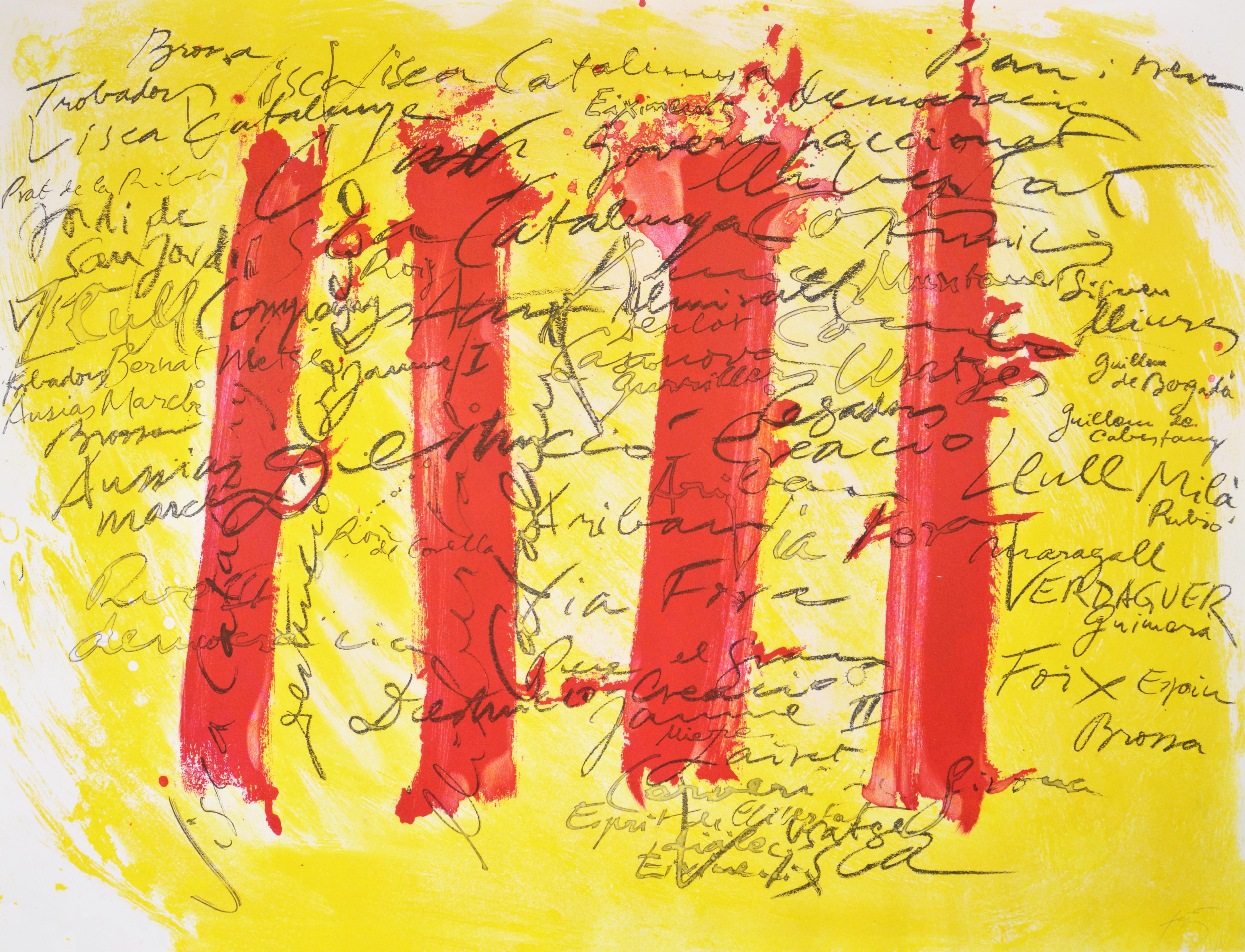 Antoni Tàpies Abstract Print - Suite Catalana, plate 5