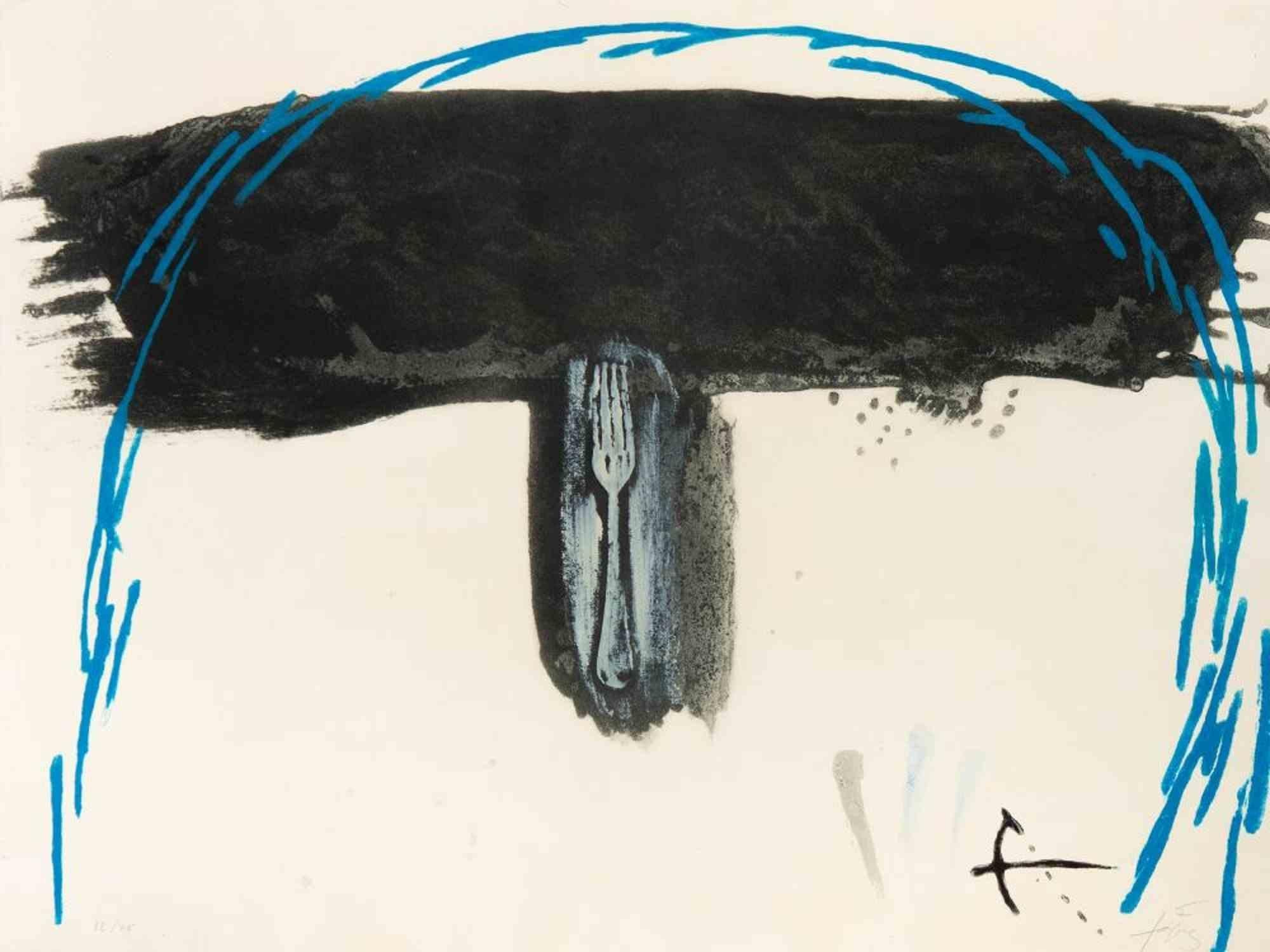 Abstract Print Antoni Tàpies - Gravure Arc Blau d'Antonio Tapies, 1972