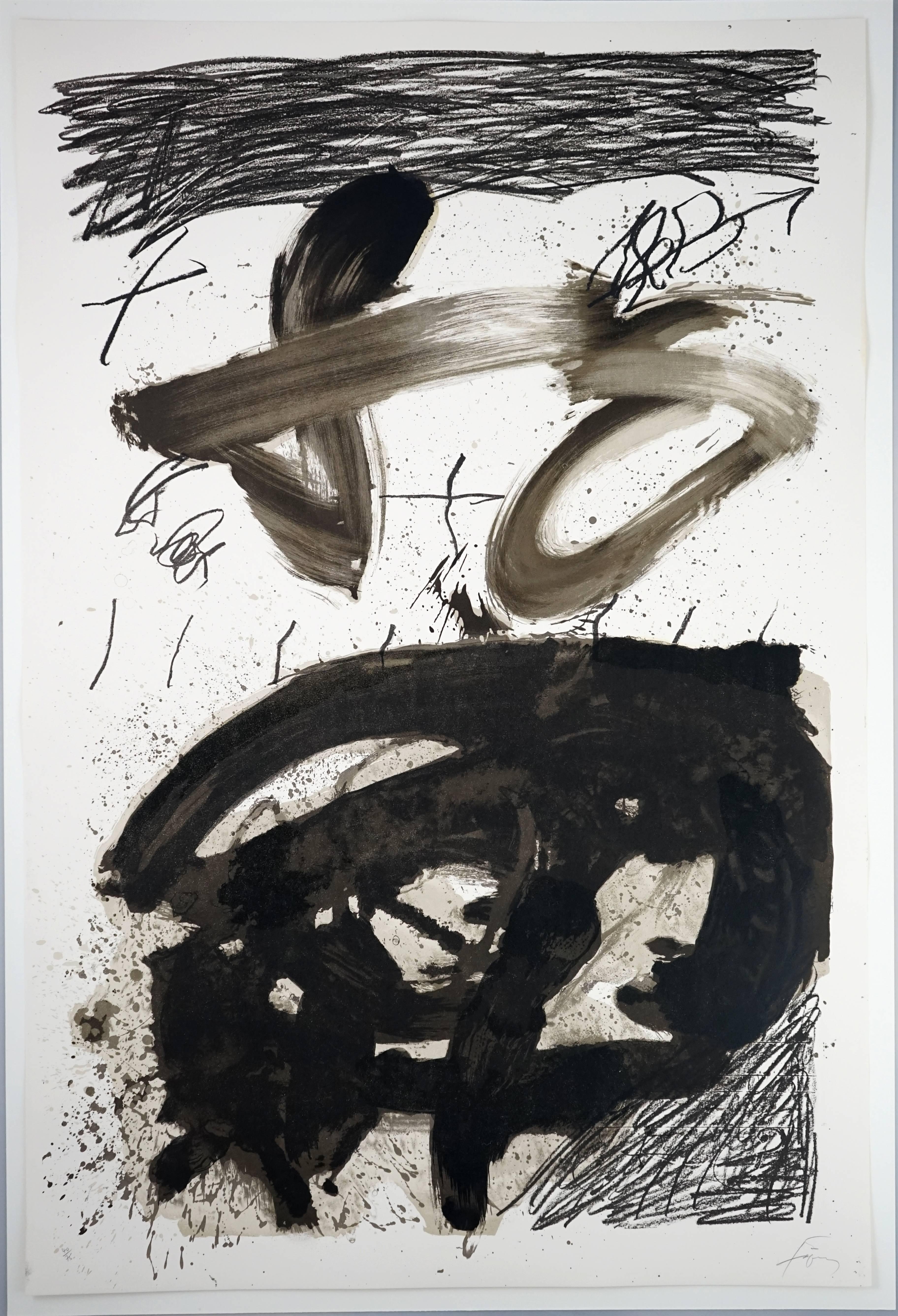 Antoni Tàpies Abstract Print - Calligraphique