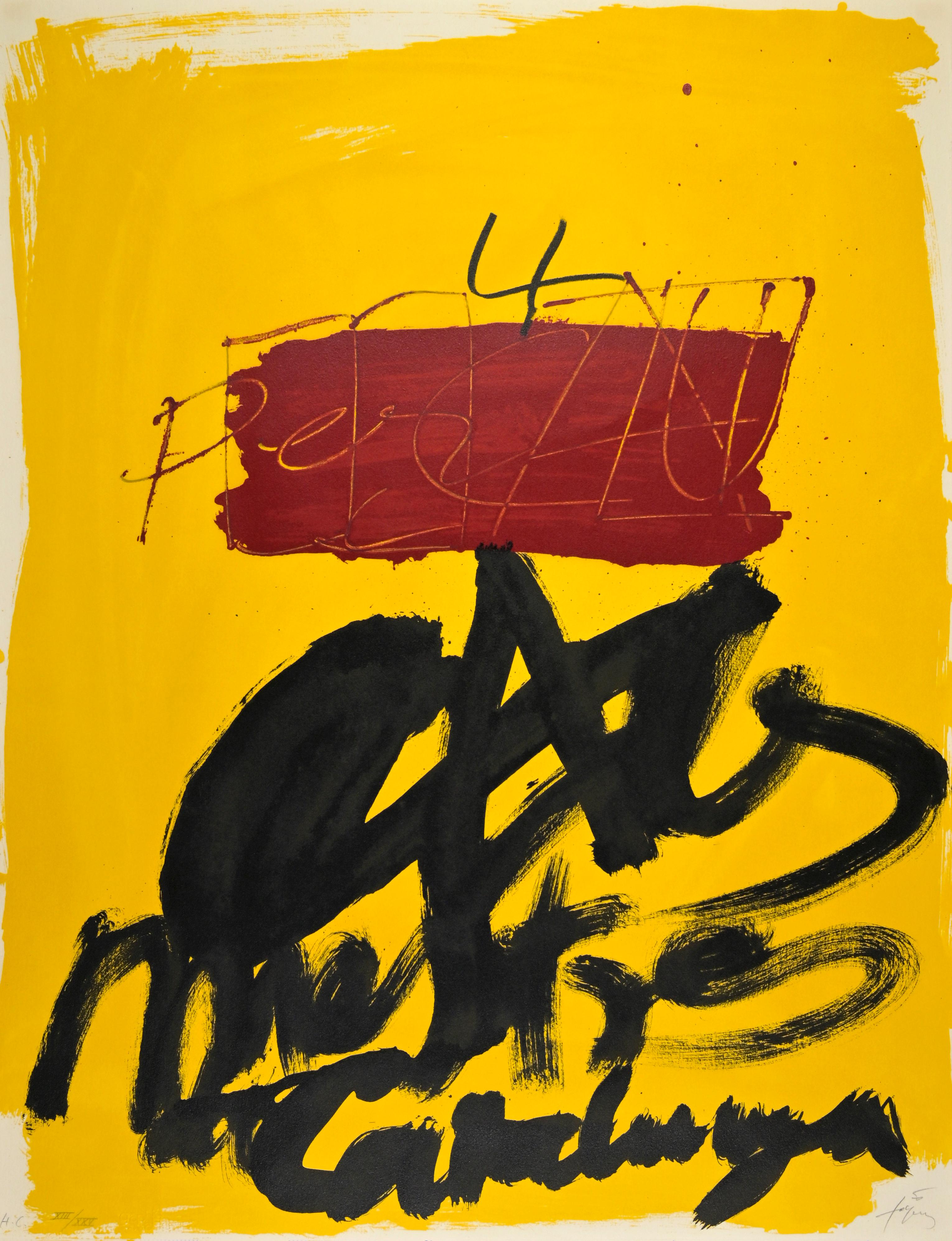 Antoni Tàpies Abstract Print - Catalunya -  Lithograph by Antoni Tapies - 1974