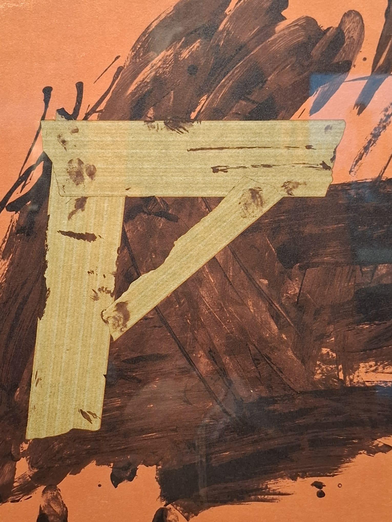 Composition - Brown Abstract Print by Antoni Tàpies