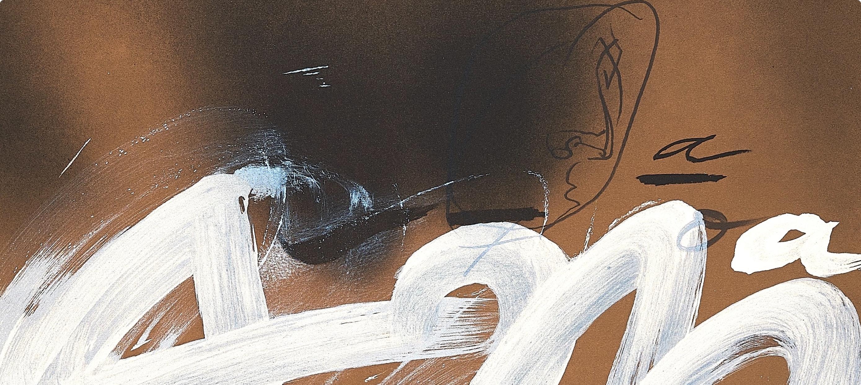 Composition (Galfetti/Homs 898), Derrière le miroir - Modern Print by Antoni Tàpies