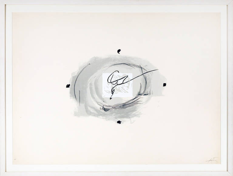 Antoni Tàpies Abstract Print - Composition in Two Grays: Black and White