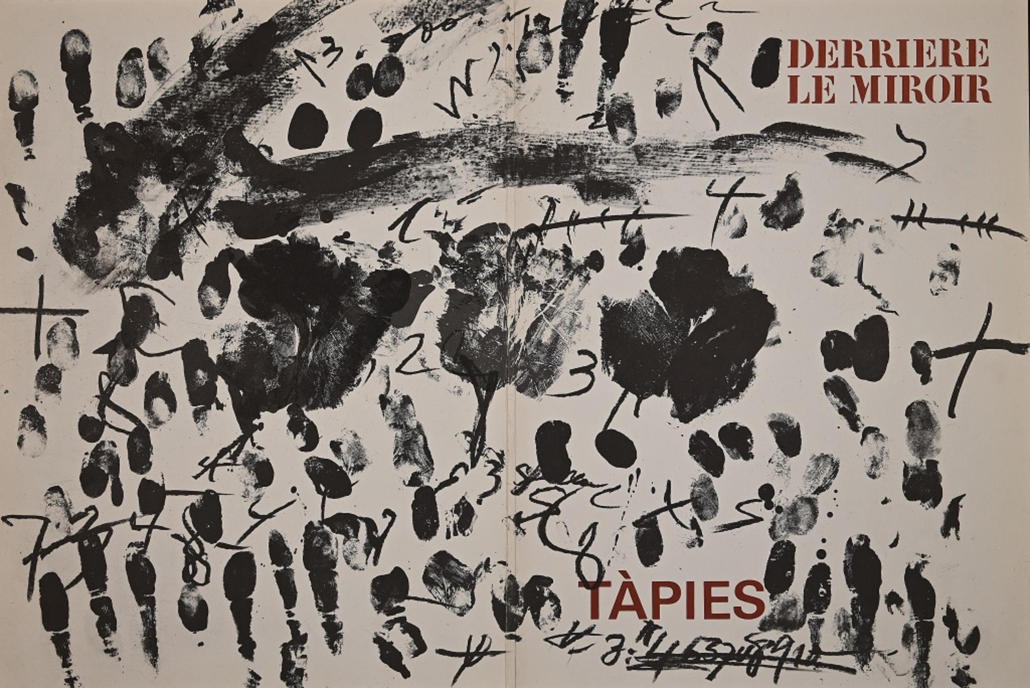 Antoni Tàpies Abstract Print - Cover for Derriere Le Miroir - Original Lithograph by Antoni Tapies - 1968