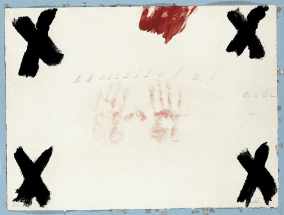 Antoni Tàpies Abstract Print - Dues mans 
