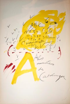 Als mestres de Catalunya, Antoni Tàpies, 1974, lithograph, ed. HC