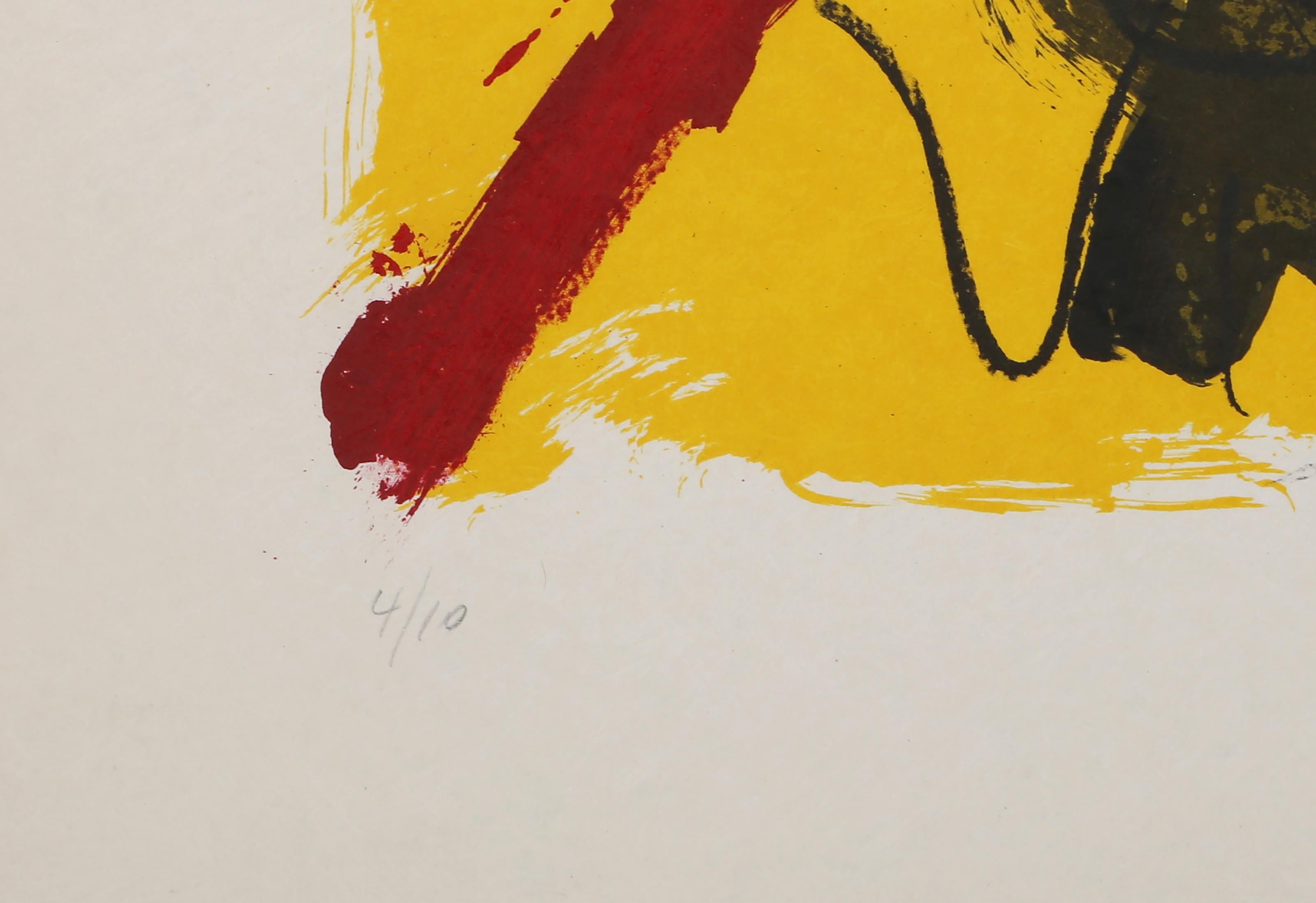 Hommage à Joan Miro, lithographie expressionniste abstraite d'Antoni Tapies - Expressionnisme abstrait Print par Antoni Tàpies