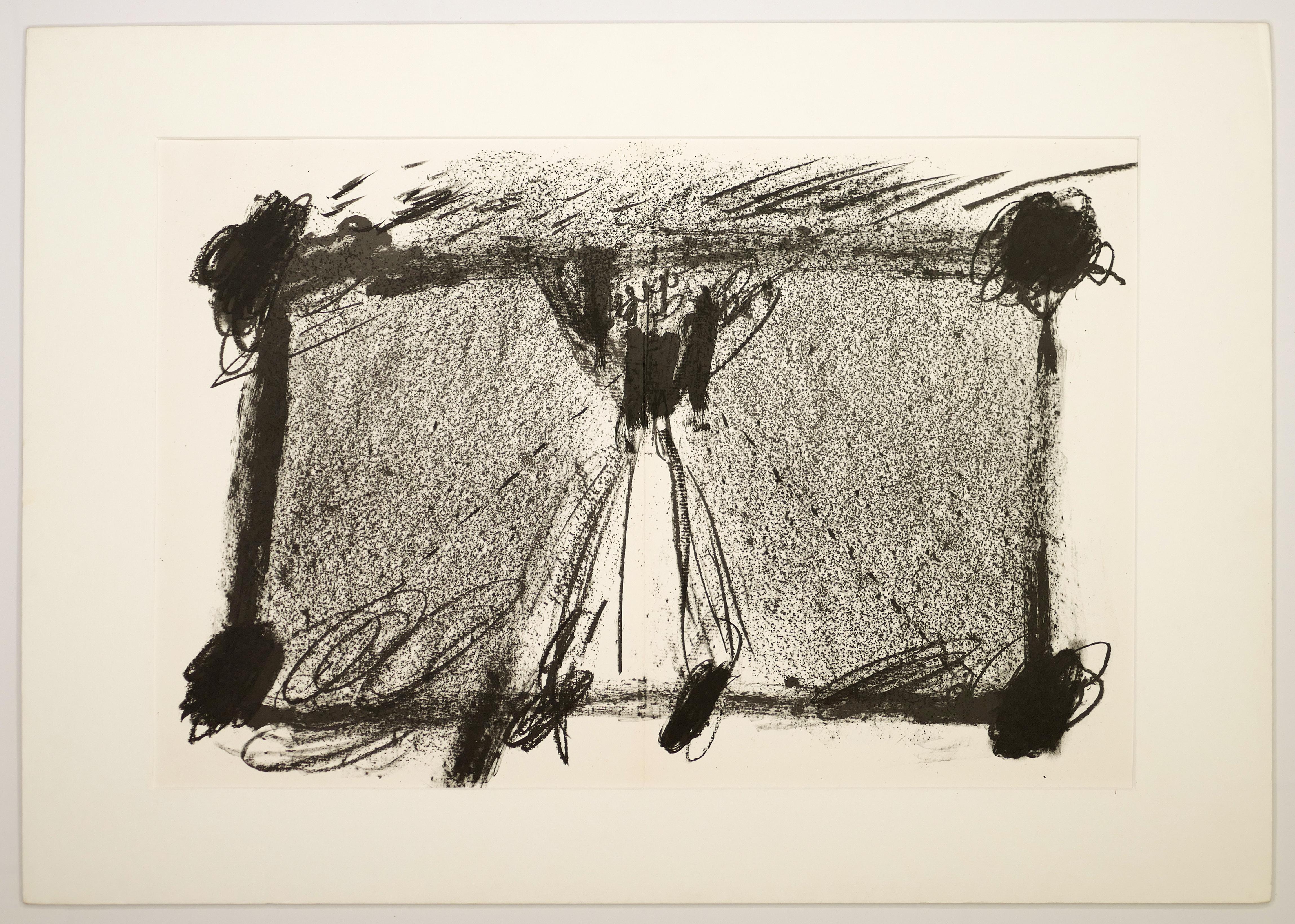 In Two Blacks - Original Lithograph by Antoni Tapies - 1968 - Print by Antoni Tàpies