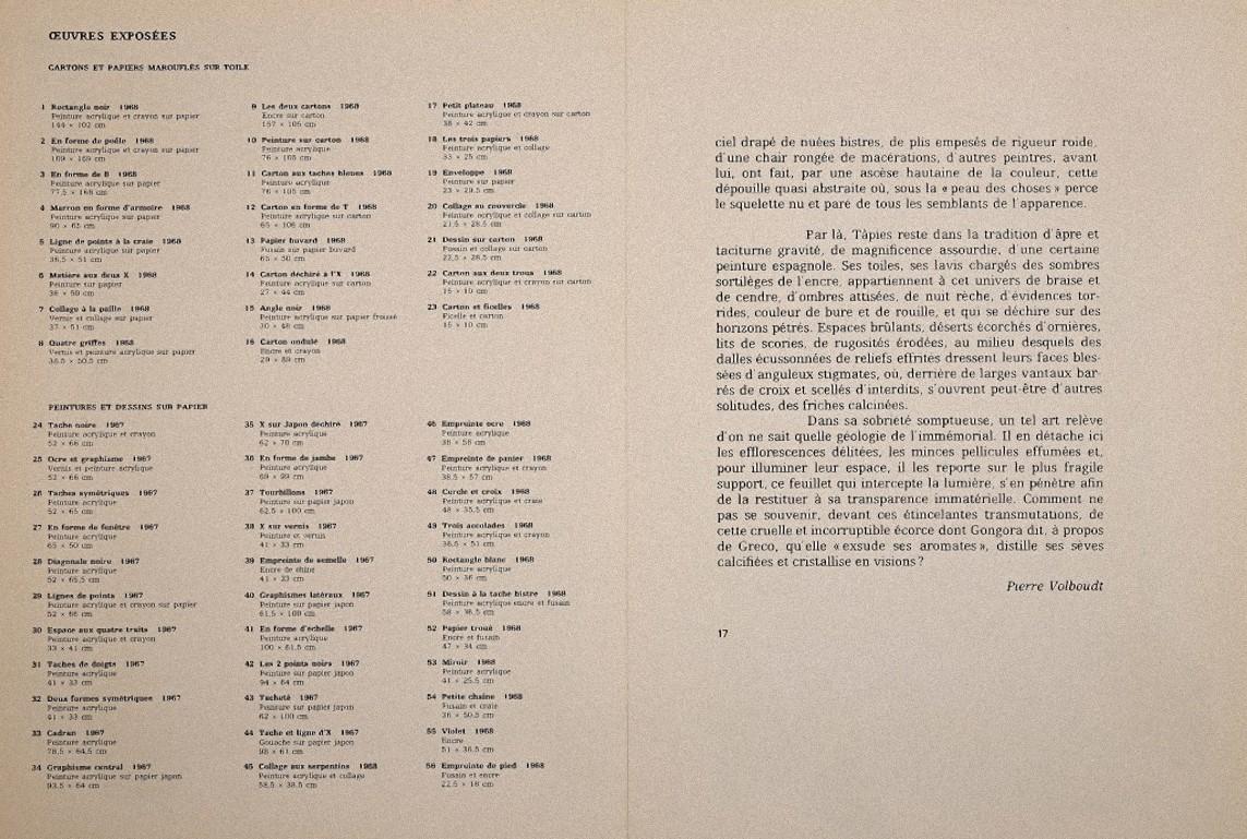 In zwei Schwarzen - Lithographie von Antoni Tàpies - 1968 im Angebot 1
